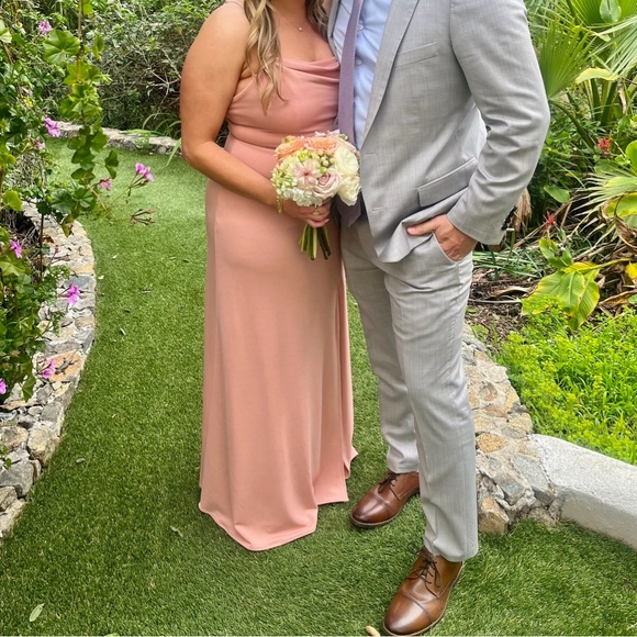 Birdy Grey Ash Crepe Bridesmaid Dress- Dusty Rose - Picture 3 of 3